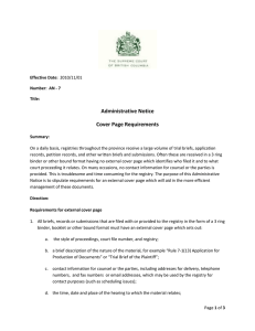 7 Cover Page Requirements - The Courts of British Columbia