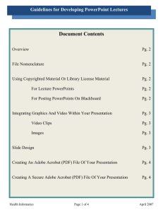 Guidelines for Developing PowerPoint Lectures