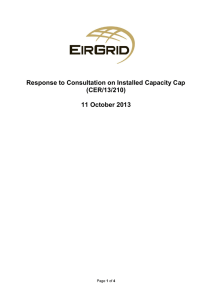 Response to Consultation on Installed Capacity Cap (CER/13/210