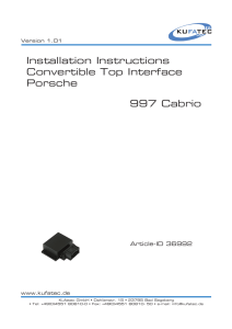 Installation Instructions Convertible Top Interface