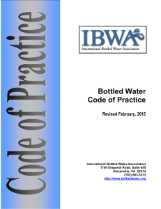 Bottled Water Code of Practice - International Bottled Water
