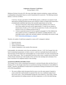 Assignment of Semester Credit Hours Revised March 2, 2016
