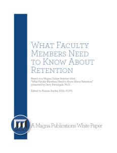 What Faculty Members Need to Know About