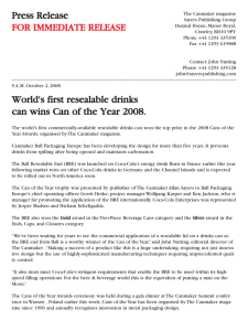 Press Release FOR IMMEDIATE RELEASE World`s first resealable