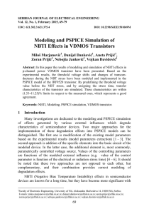 Modeling and PSPICE simulation of NBTI effects in VDMOS transistors