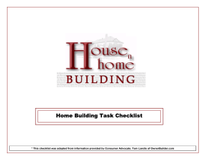 Home Building Task Checklist