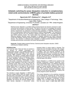 Adiabatic switching for power dissipation reduction in