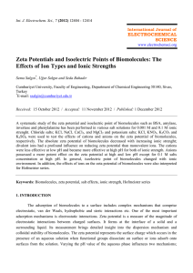 Zeta Potentials and Isoelectric Points of Biomolecules