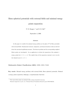 Riesz spherical potentials with external