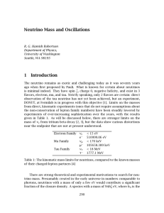 Neutrino Mass and Oscillations 1 Introduction