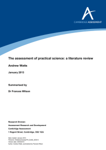 The assessment of practical science: a literature review