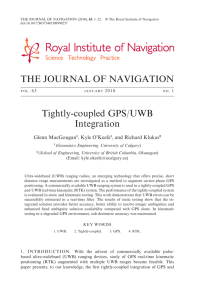 Tightly-coupled GPS/UWB Integration