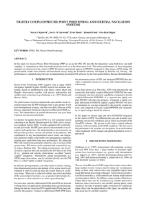 tightly coupled precise point positioning and inertial