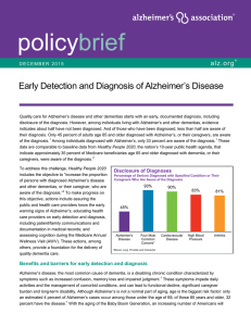 early diagnosis - Alzheimer`s Association