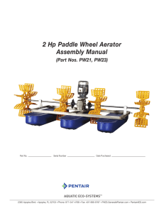 2 Hp Paddle Wheel Aerator Assembly Manual