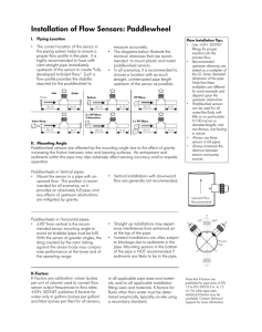 Installation of Flow Sensors: Paddlewheel