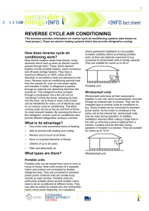 Reverse cycle air conditioning