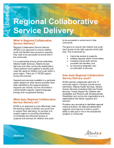 Regional Collaborative Service Delivery