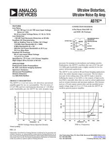 AD797 Ultralow Distortion, Ultralow Noise Op Amp Data Sheet (Rev