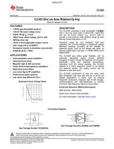 CLC425 Ultra Low Noise Wideband Op Amp