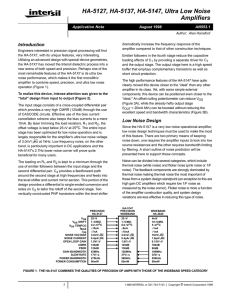 AN553 : HA-5127, HA-5137, HA-5147, Ultra Low Noise