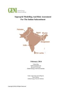 Supergrid Modelling and Risk Assessment for the Indian Subcontinent