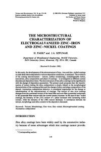 the microstructural characterization of electrogalvanized zinc