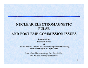 nuclear electromagnetic pulse and post emp commission issues