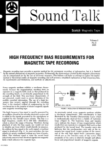 high frequency bias requirements for magnetic tape recording