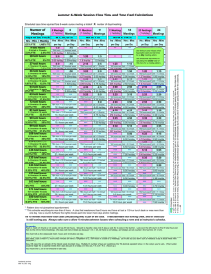 Summer 6-week Meeting and Timecard Calculations