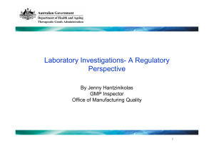 Laboratory Investigations- A Regulatory Perspective