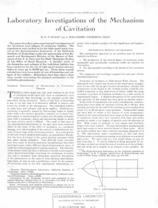 Laboratory Investigations of the Mechanism of Cavitation