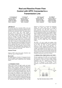 Real and Reactive Power Flow Control with UPFC Connected to a