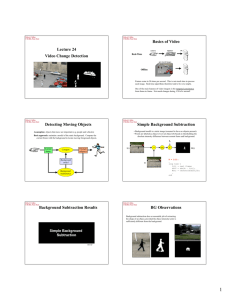 Lecture 24 Video Change Detection Basics of Video Detecting