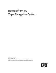 BackBox H4.02 Tape Encryption Option