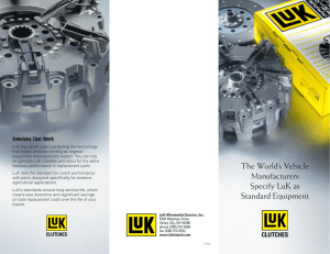 The World`s Vehicle Manufacturers Specify LuK as Standard