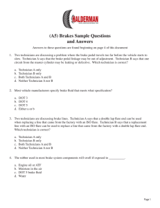 (A5) Brakes Sample Questions and Answers