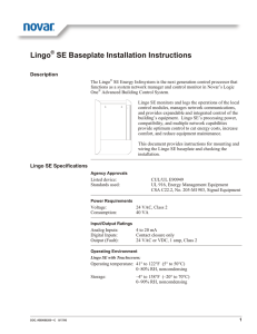 Lingo SE Baseplate Installation Instructions