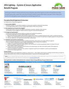 Retrofit Lighting Systems and Controls Application Form