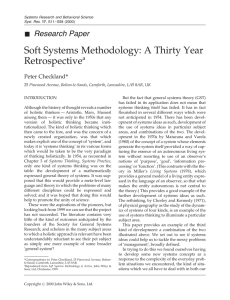 Soft systems methodology: a thirty year retrospective
