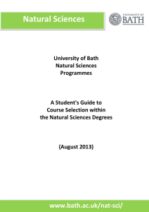 Natural Sciences - University of Bath