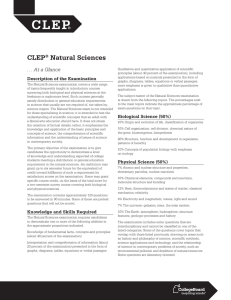 CLEP® Natural Sciences