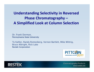 Understanding Selectivity in Reversed Phase