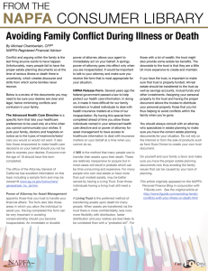 Avoiding Family Conflict During Illness or Death - NCL