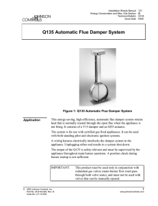 Q135 Automatic Flue Damper System Technical Bulletin