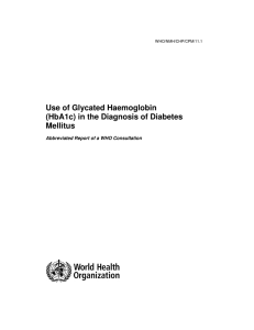 Use of Glycated Haemoglobin (HbA1c) in the Diagnosis of Diabetes