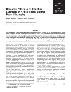 Nanoscale Patterning on Insulating Substrates by Critical Energy