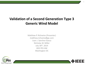 Validation of a Second Generation Type 3 Generic Wind Model