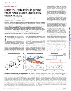 Single-trial spike trains in parietal cortex reveal discrete steps during