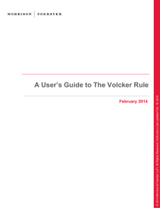 A User`s Guide to The Volcker Rule